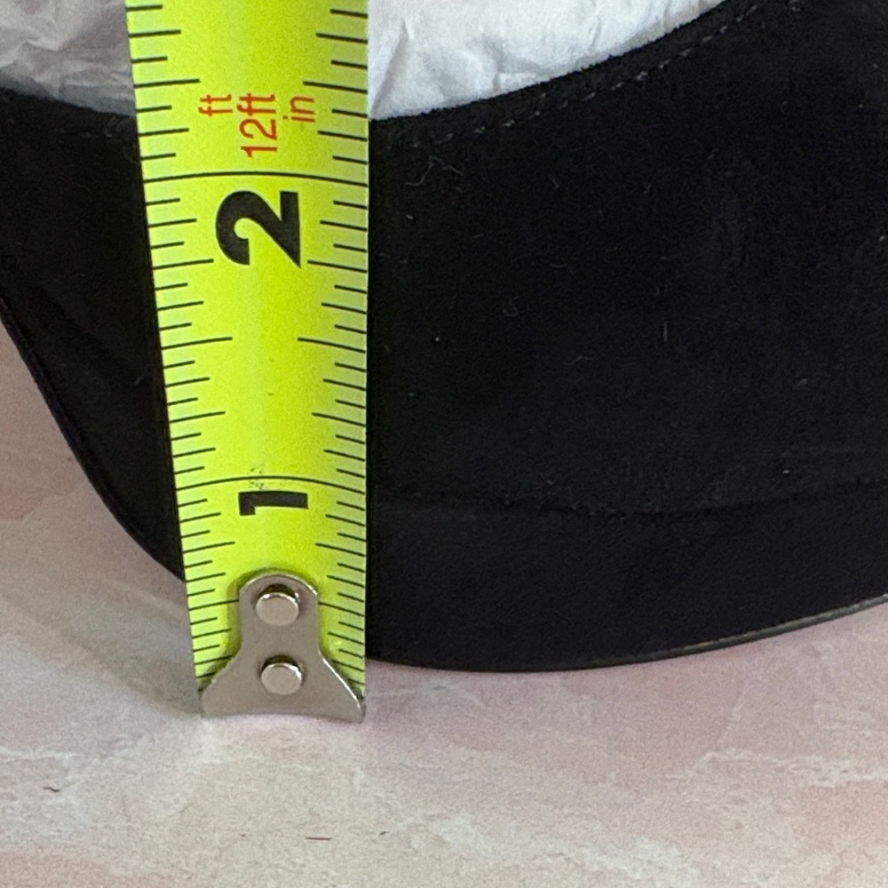 NIB Coach Chrystie Lux Suede Black Platform Ankle Strap Heels - Picture 11 of 16